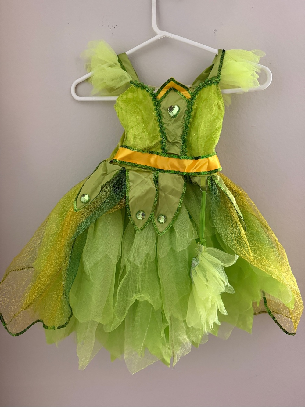 Green Tinkerbell inspired Fairy Princess Costume Dress for Kids -